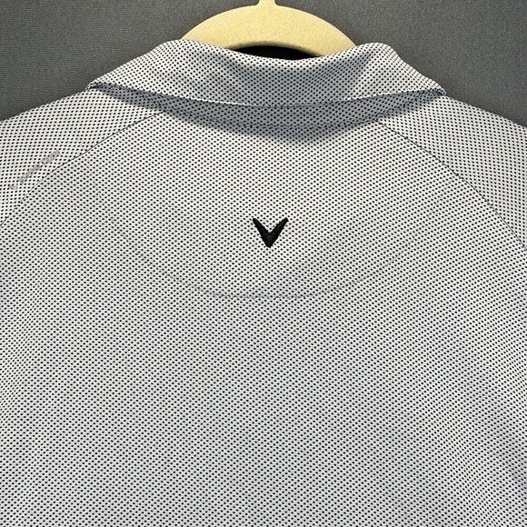 Callaway Polo Shirt Men Extra Large Gray PinDot Opti Dri Swing Tech Golf Stretch - Picture 8 of 14
